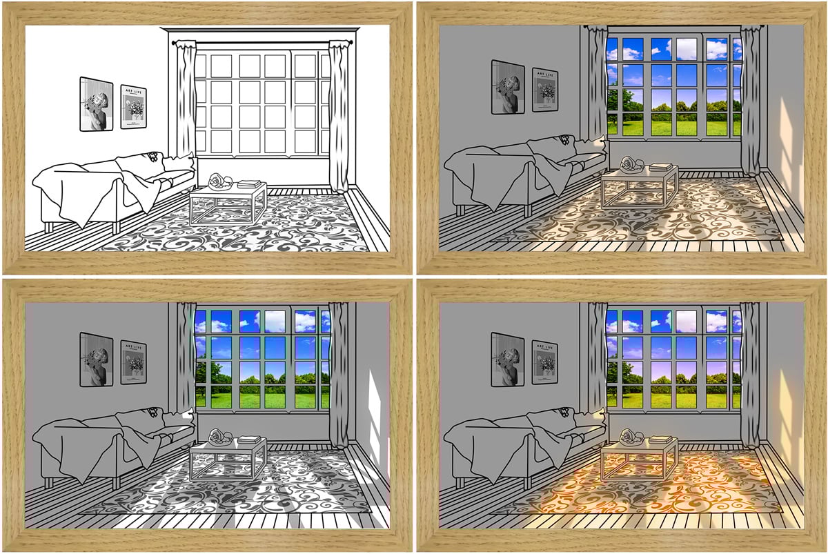 Modern Simulate Sunshine Drawing Night Light Gift