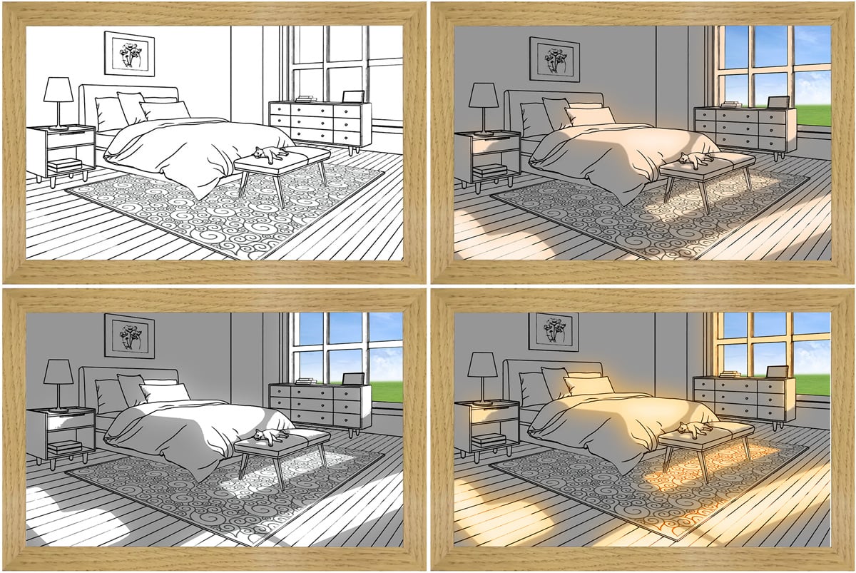 Modern Simulate Sunshine Drawing Night Light Gift